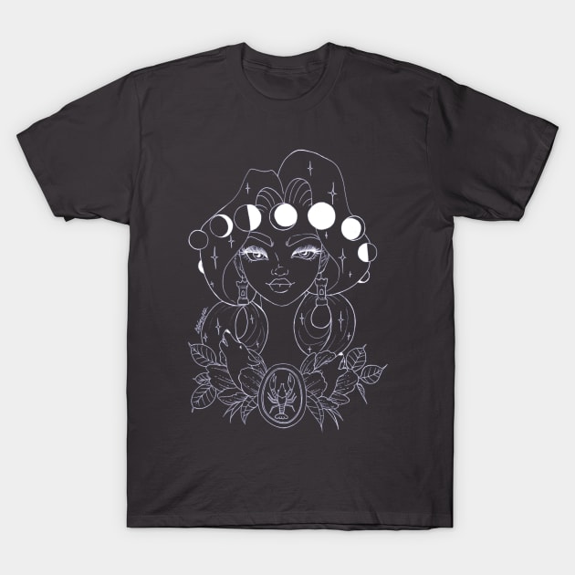 Tarot - 18 - Moon T-Shirt by Lyxy